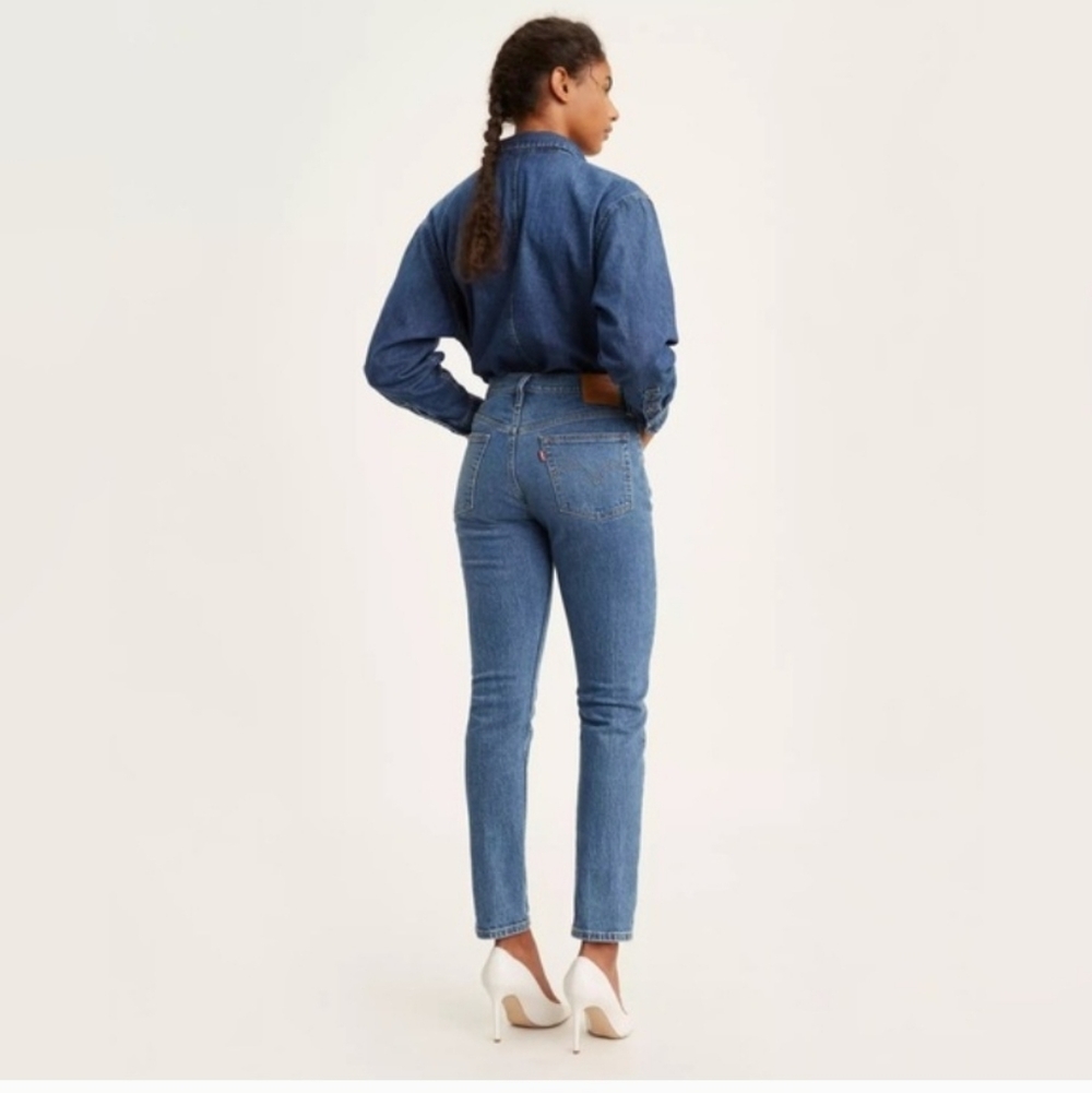 Levi's Premium 501 High-Rise Skinny Leg Jeans - Light Blue (17) - Picture 3 of 8